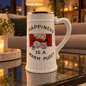 Happiness Is A Warm Pussy Cat Beer Stein Mug