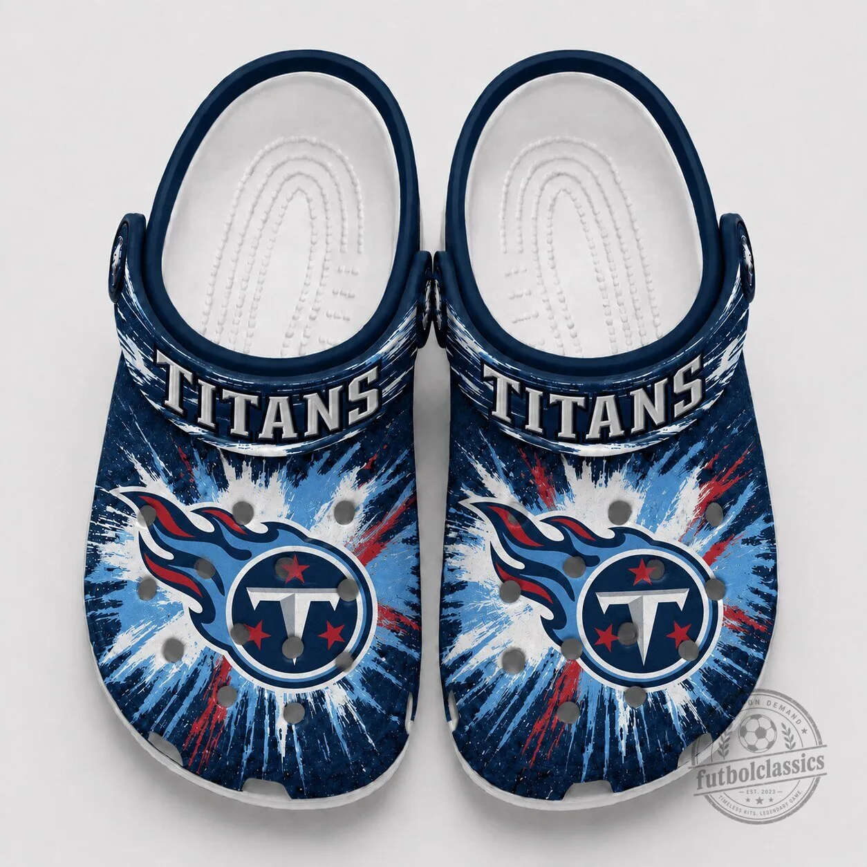 Tennessee Titans NFL Team Logo Splash Burst Design Comfortable Shoes
