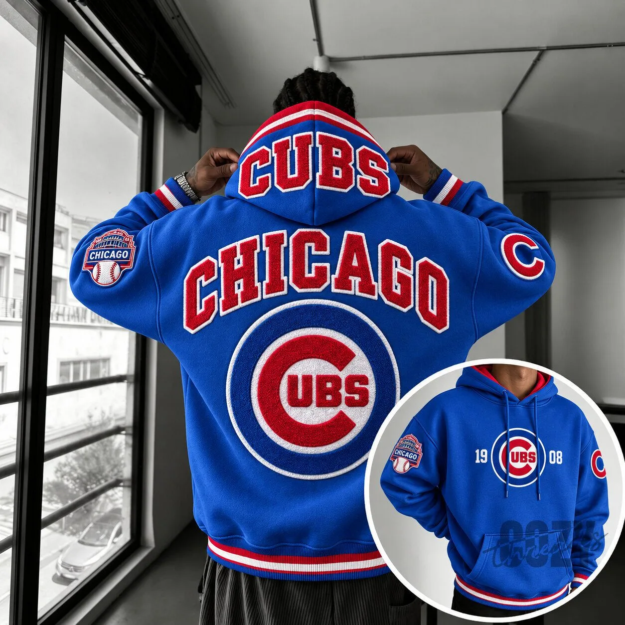 Chicago Cubs Baseball Team Logo Blue Hoodie