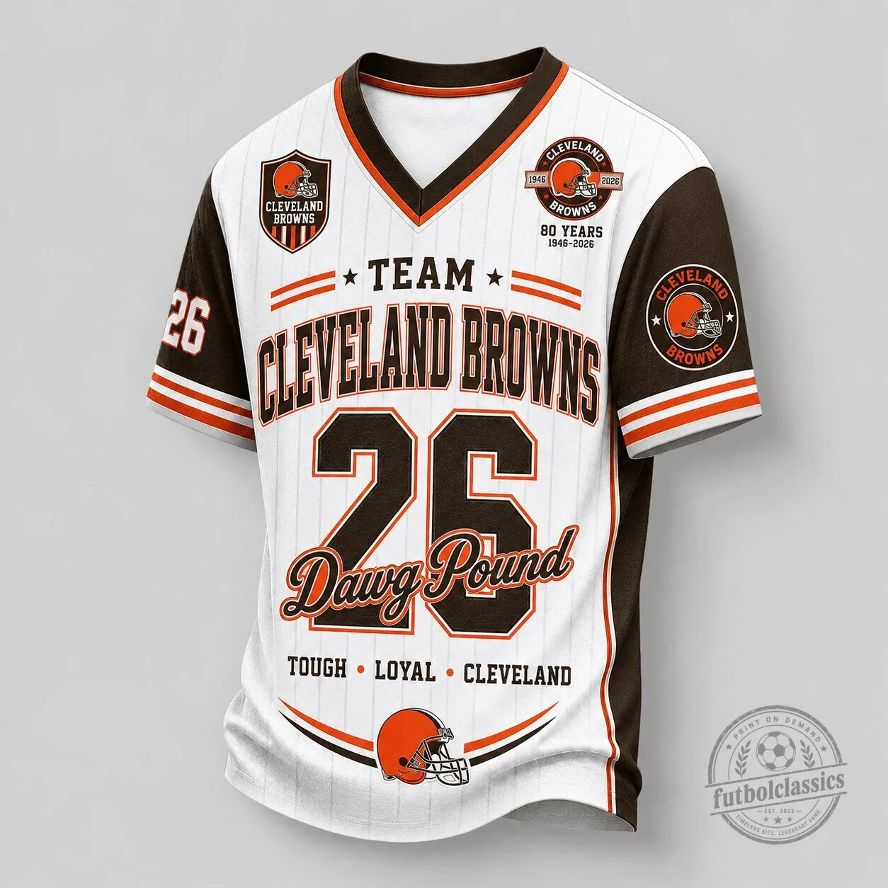Cleveland Browns Football Team Legacy Pride V-Neck Jersey 1 Cleveland Browns Football Team Legacy Pride V-Neck Jersey