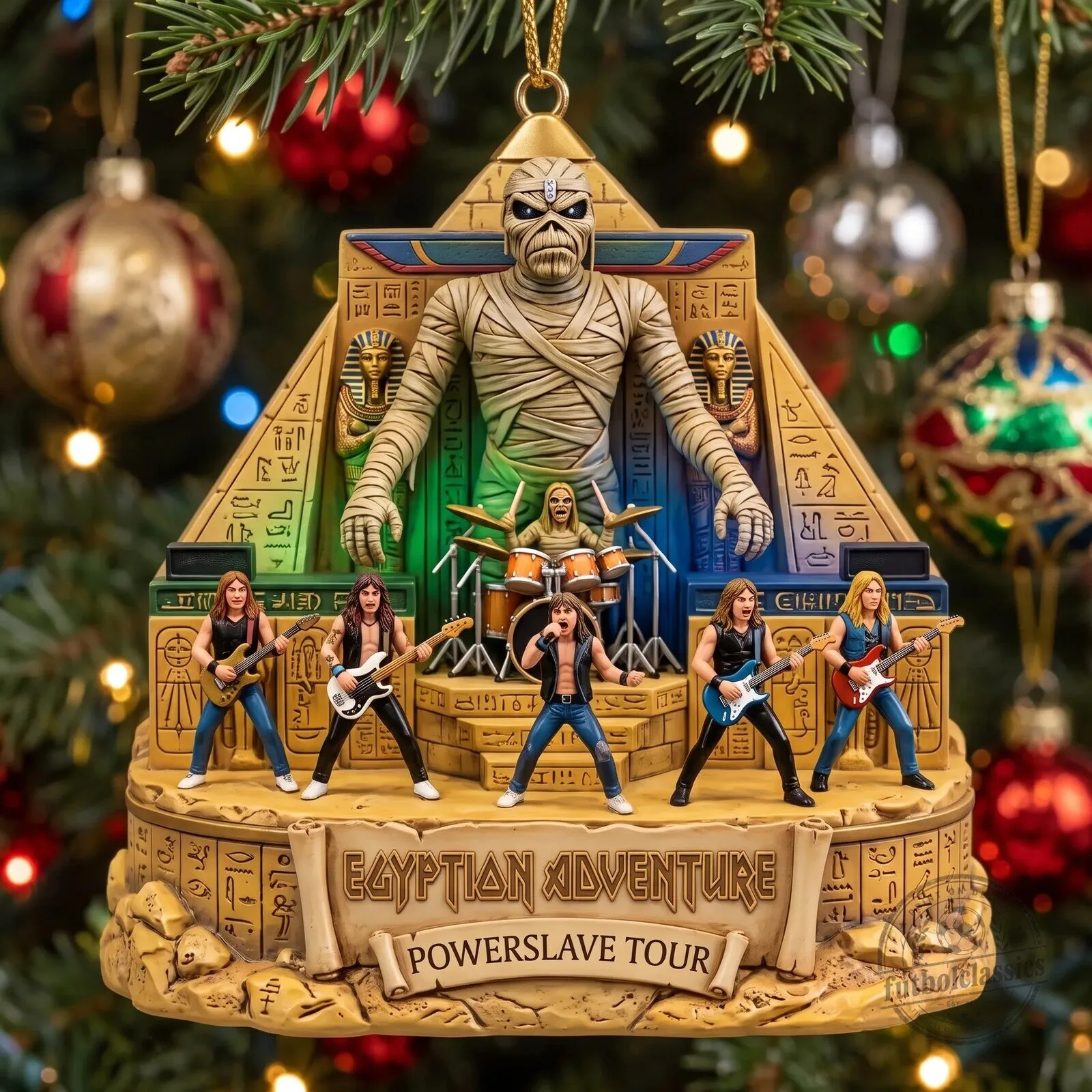 Iron Maiden Powerslave Tour Egyptian Adventure Christmas Tree Ornament