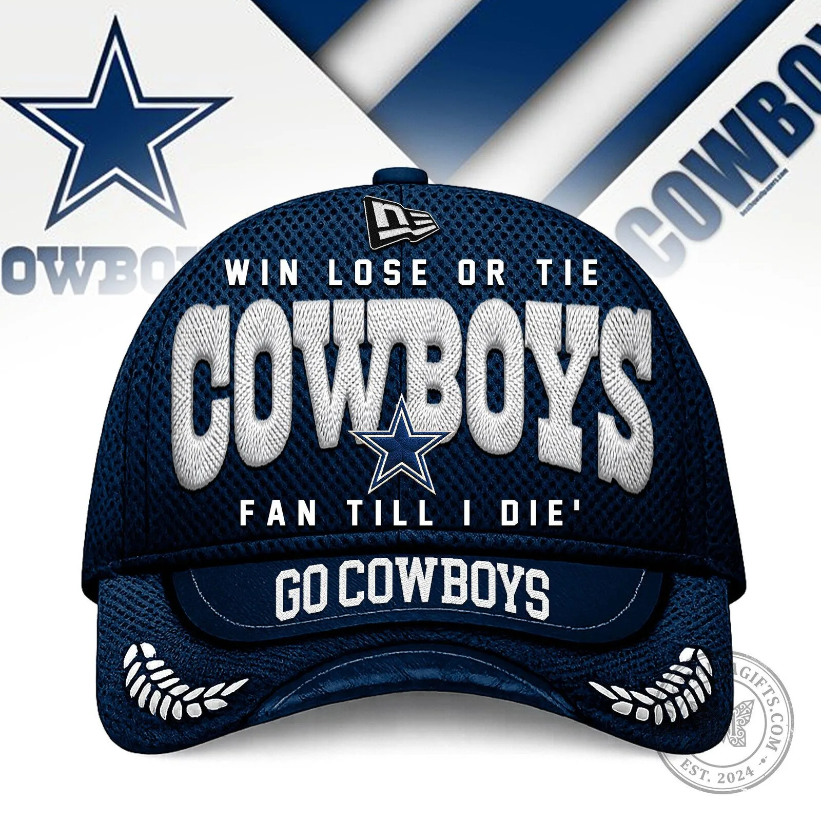 Dallas Cowboys Win Lose Or Tie Fan Till I Die Baseball Cap Hat