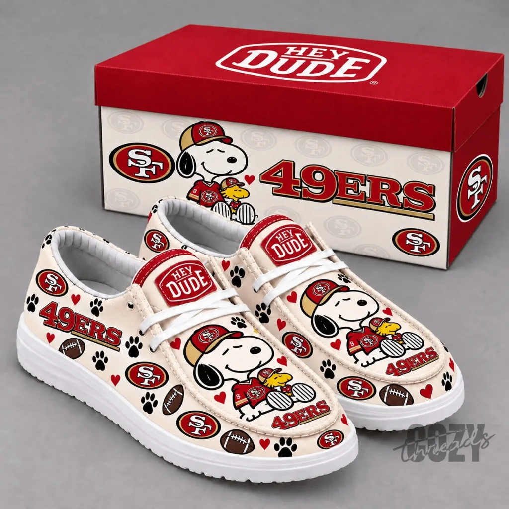 San Francisco 49ers Snoopy Hey Dude Style Shoes