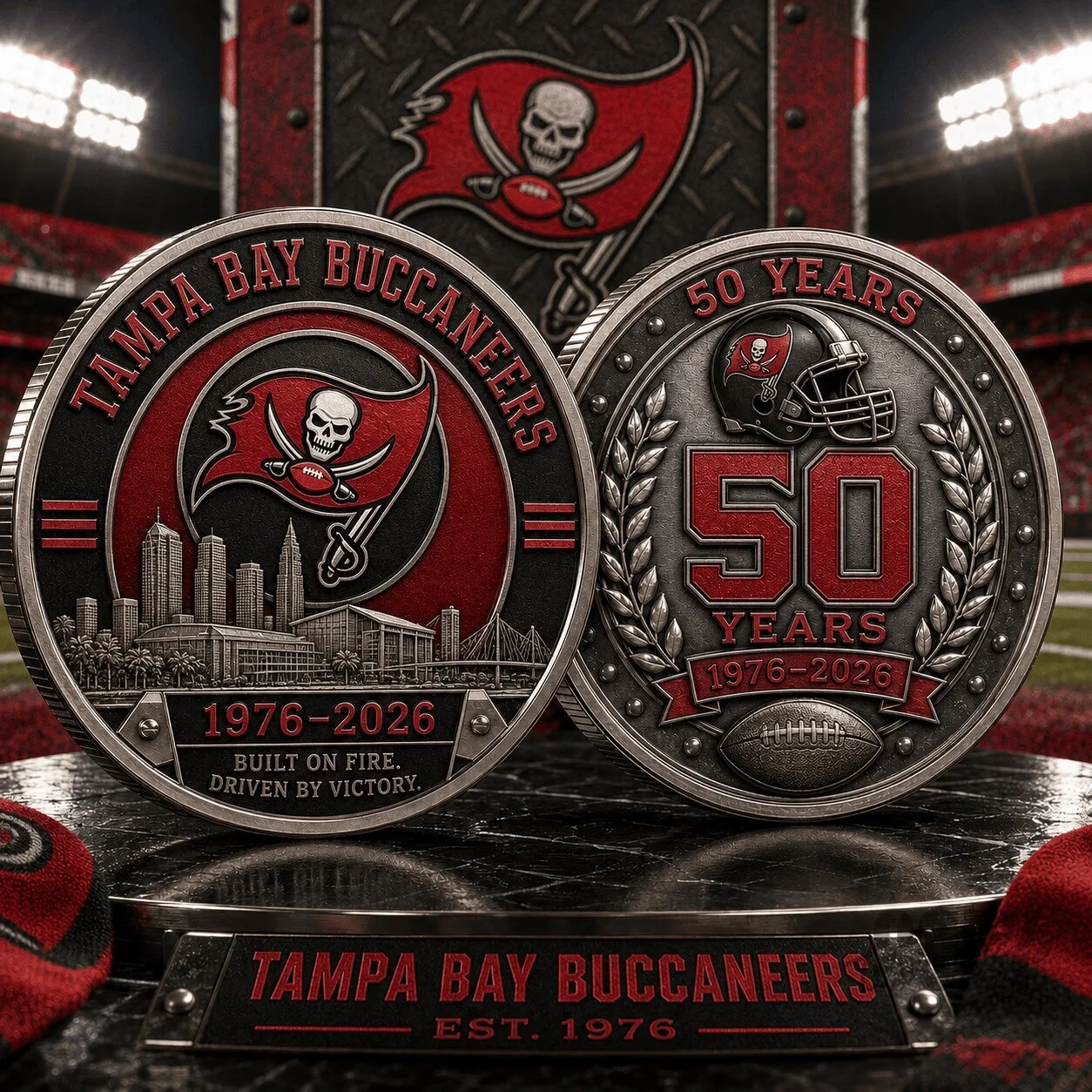 Tampa Bay Buccaneers 50th Anniversary Commemorative Coin NFL Football