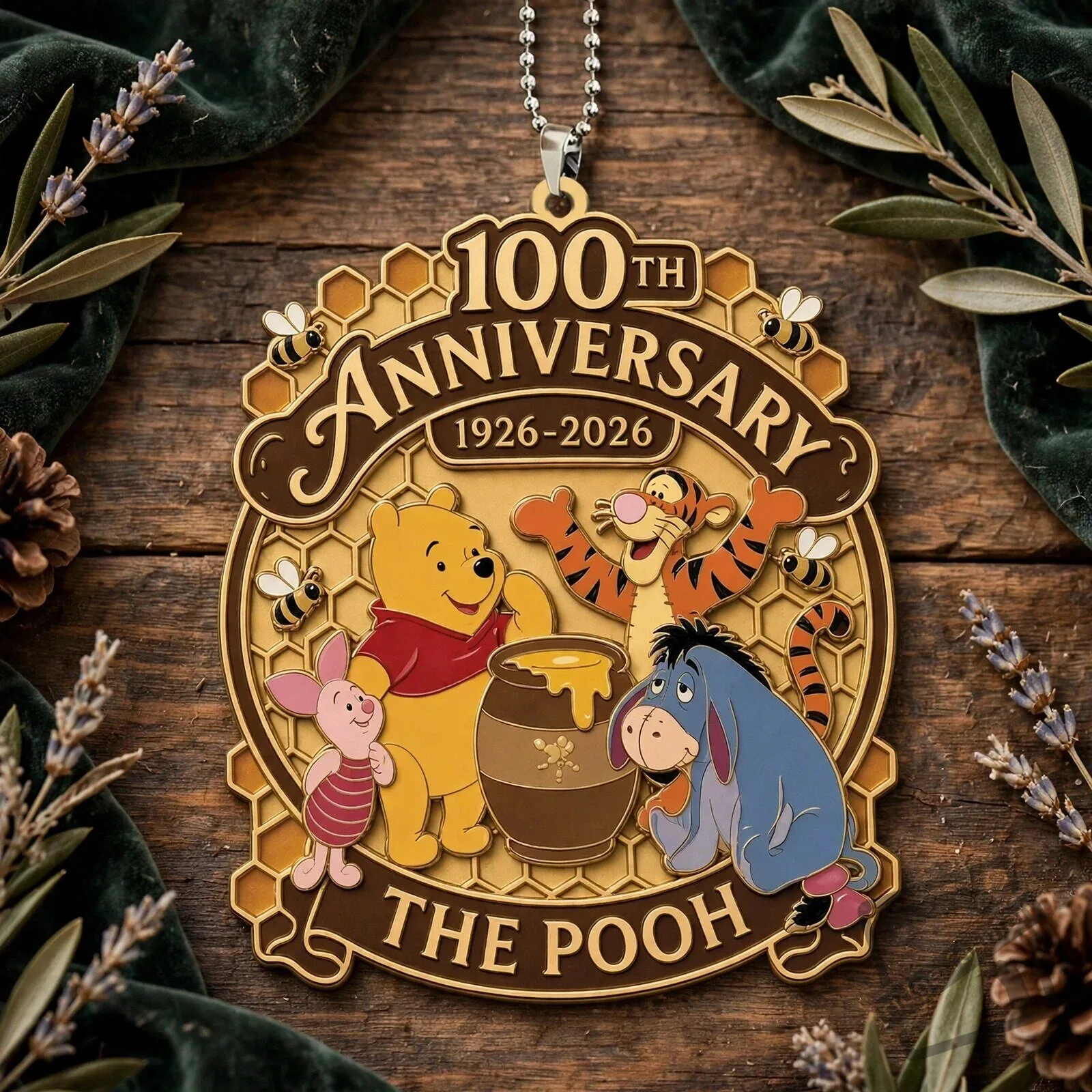 Winnie-the-Pooh 100th Anniversary Custom shape 2-sided Acrylic Car Ornament 3 Winnie-the-Pooh 100th Anniversary Custom shape 2-sided Acrylic Car Ornament product view