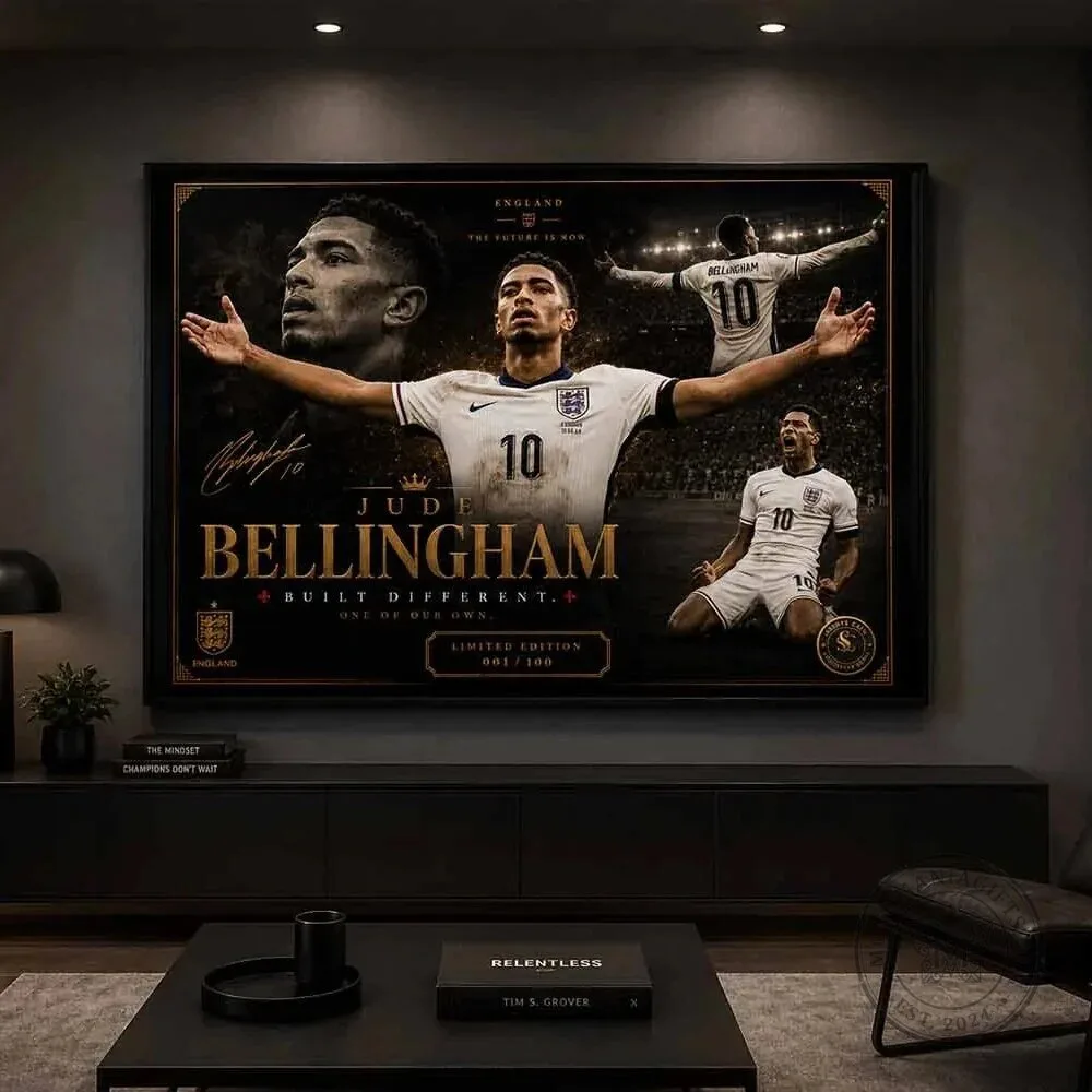 Jude Bellingham England Football Player Commemorative Wall Art Poster 9 Jude Bellingham England Football Player Commemorative Wall Art Poster