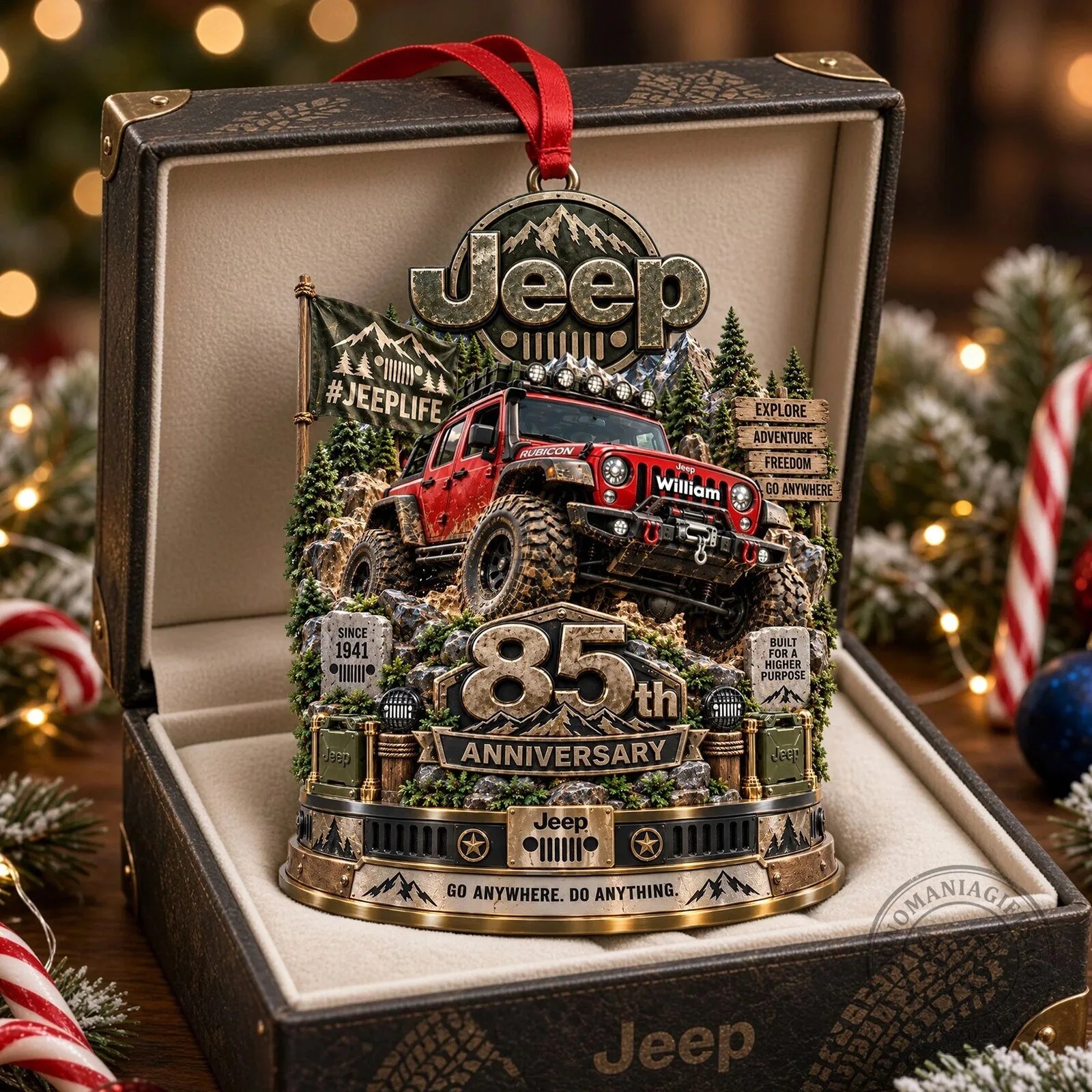 Jeep 85th Anniversary Pink Rubicon Off-Road Adventure Christmas Ornament 6 Jeep 85th Anniversary Pink Rubicon Off-Road Adventure Christmas Ornament