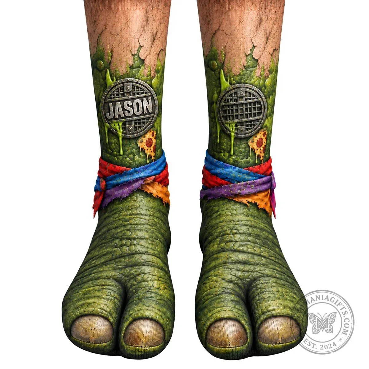 Teenage Mutant Ninja Turtles Jason Custom Name Green Foot Socks 9 Teenage Mutant Ninja Turtles Jason Custom Name Green Foot Socks