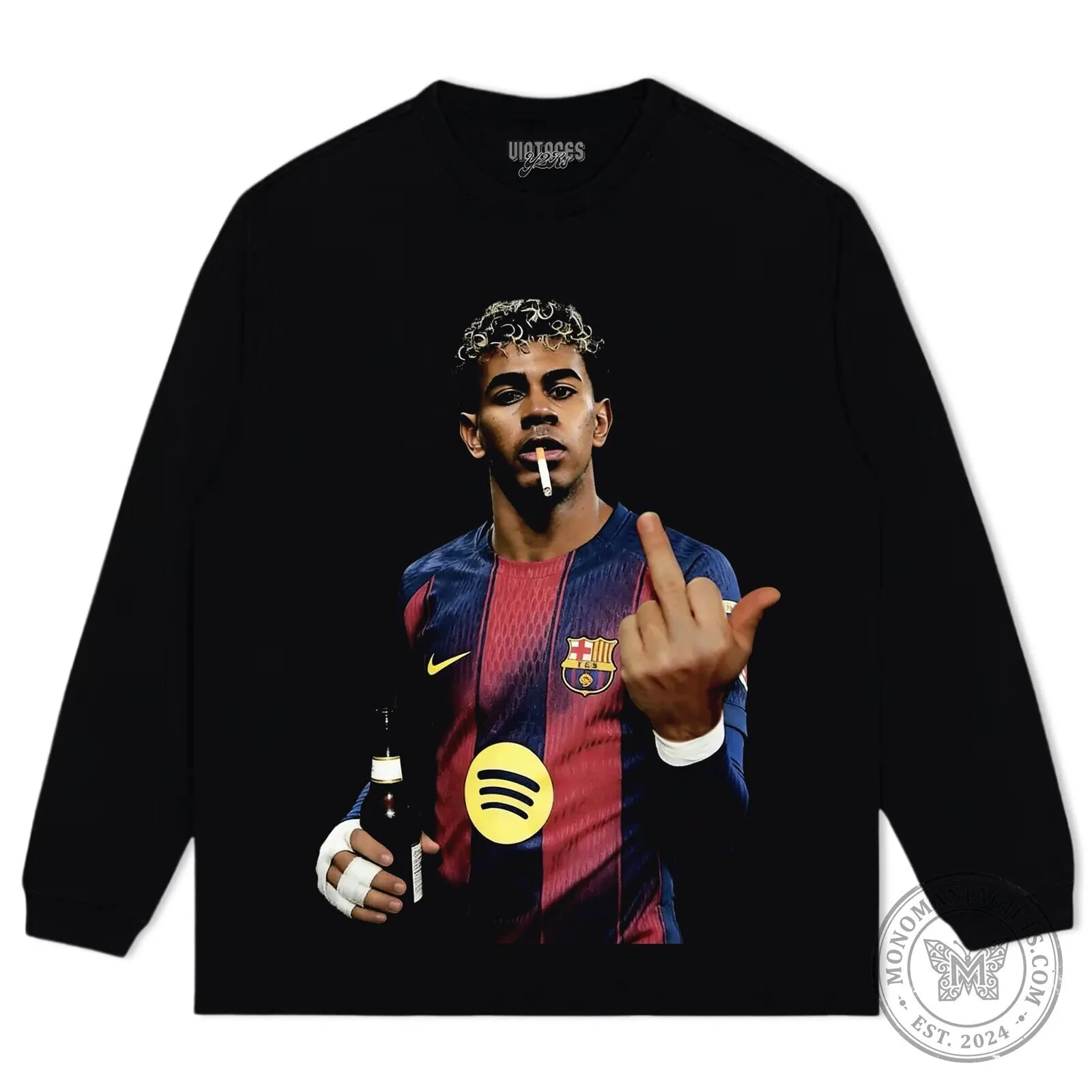Lamine Yamal Barcelona Football Club Player Graphic Black T-Shirt 7 Lamine Yamal Barcelona Football Club Player Graphic Black T-Shirt