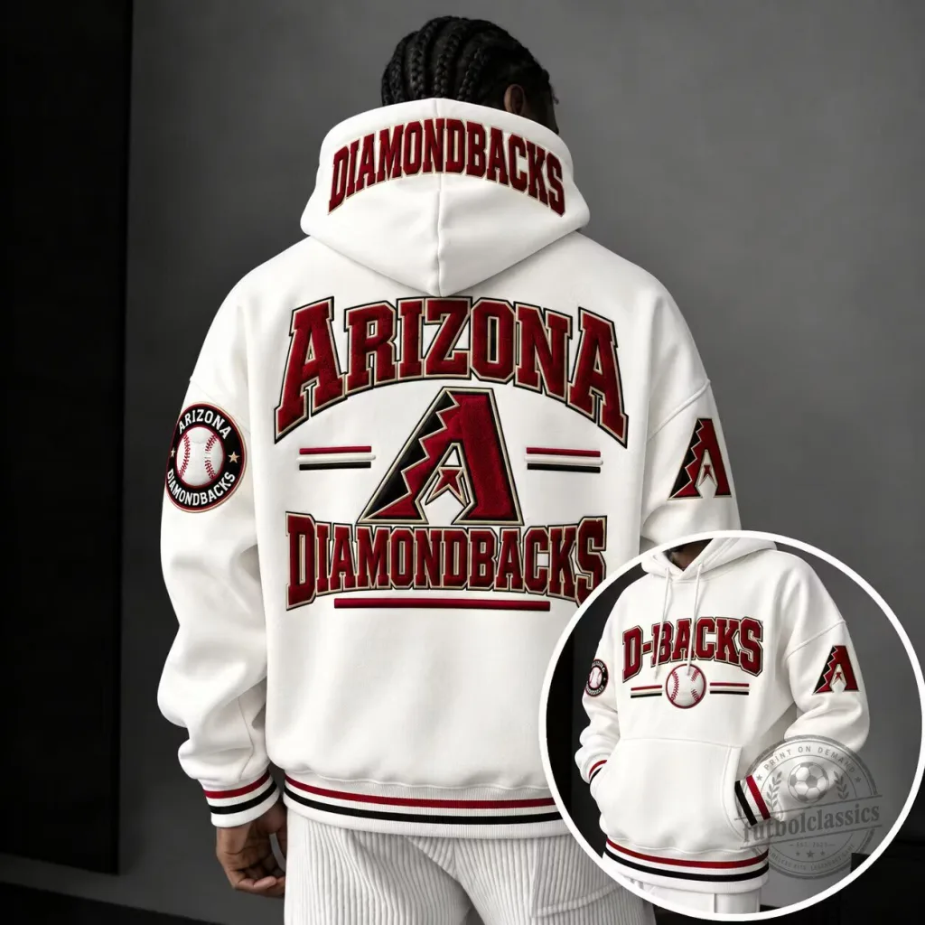 Arizona Diamondbacks Baseball Team White Oversized Hoodie for Men and Women Arizona Diamondbacks Baseball Team White Oversized Hoodie for Men and Women
