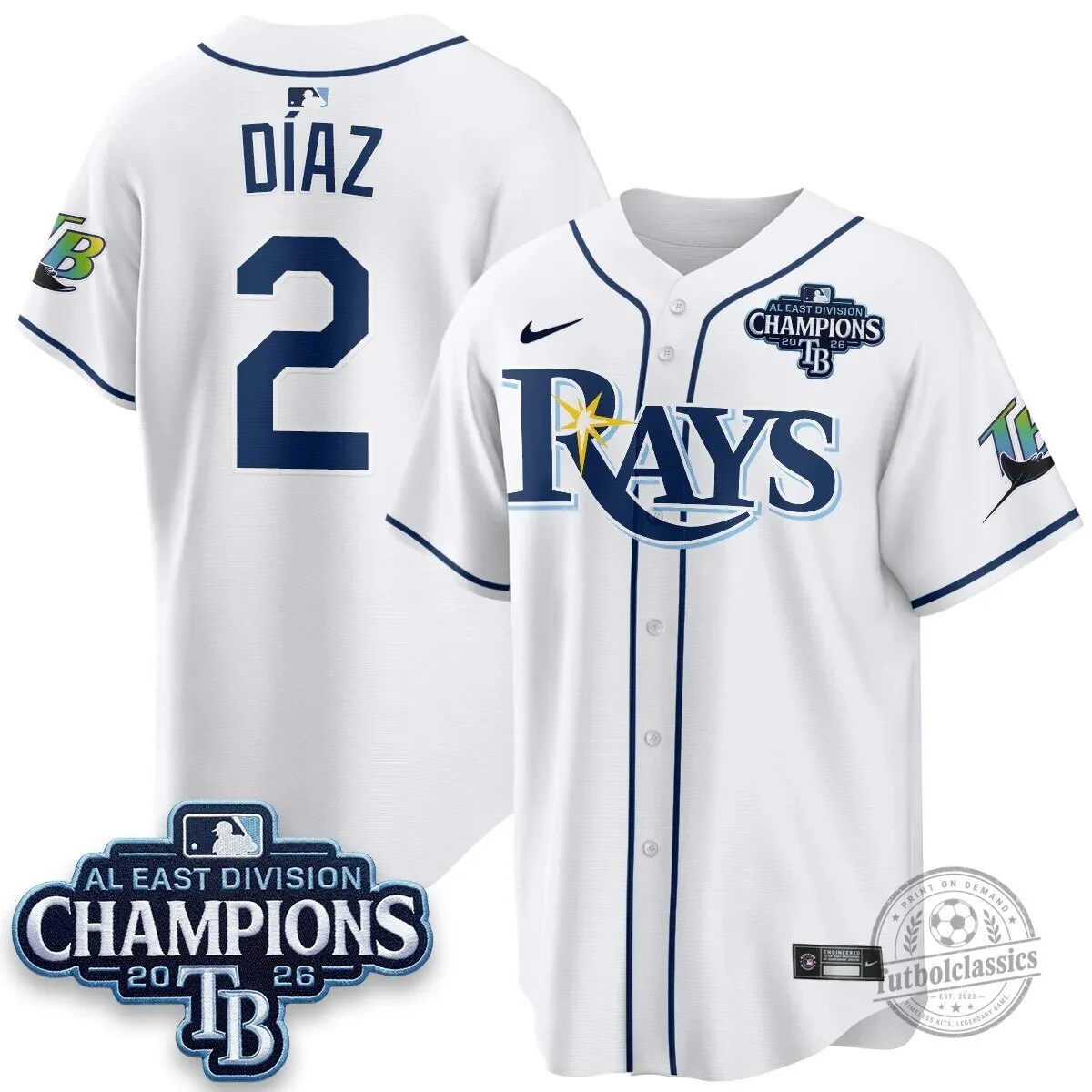 2026 AL East Division Champions Jersey for Tampa Bay Rays Baseball Team