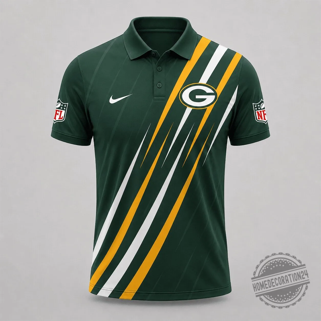 Green Bay Packers National Football League Athletic Stripe Polo Shirt