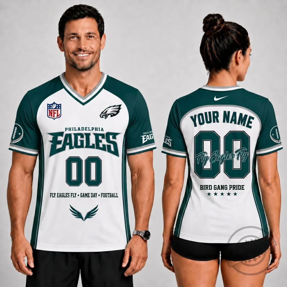 Philadelphia Eagles Fan Shirt Custom Name Number Football Game Day Jersey