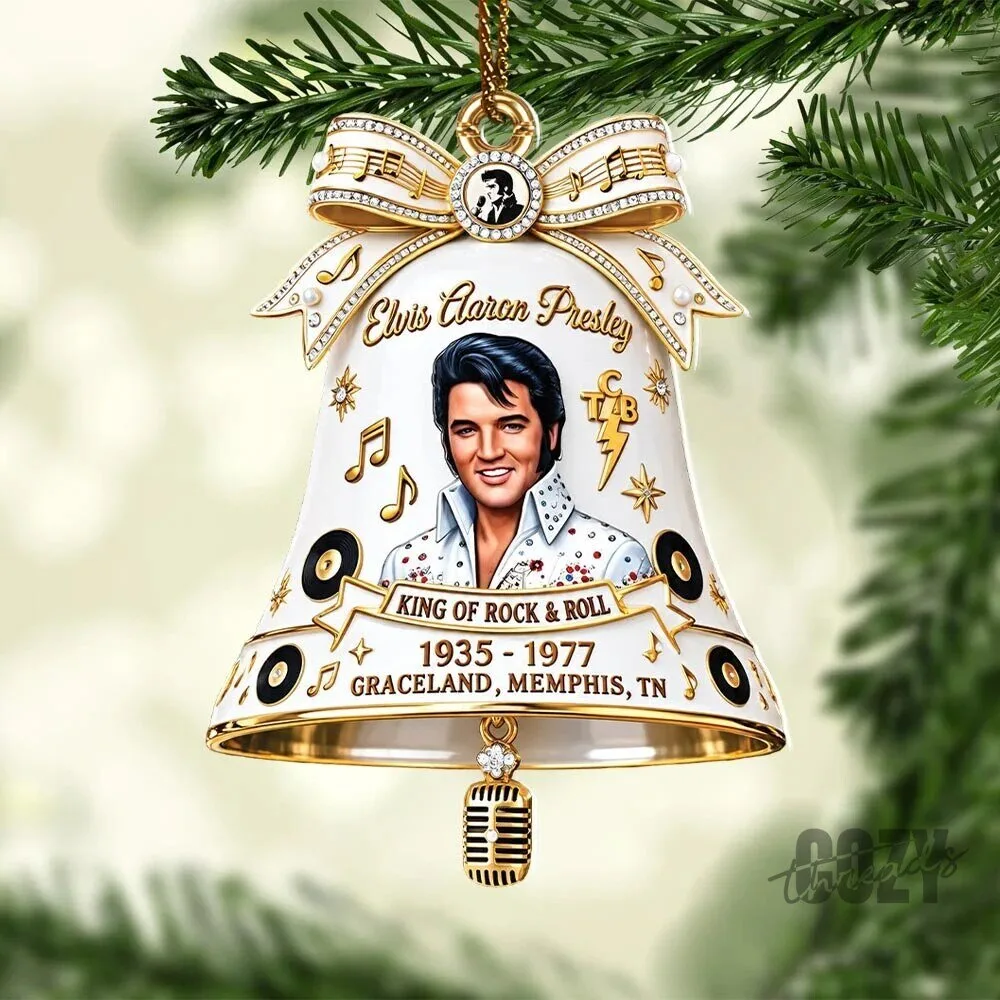 Elvis Presley King of Rock and Roll Christmas Bell Ornament