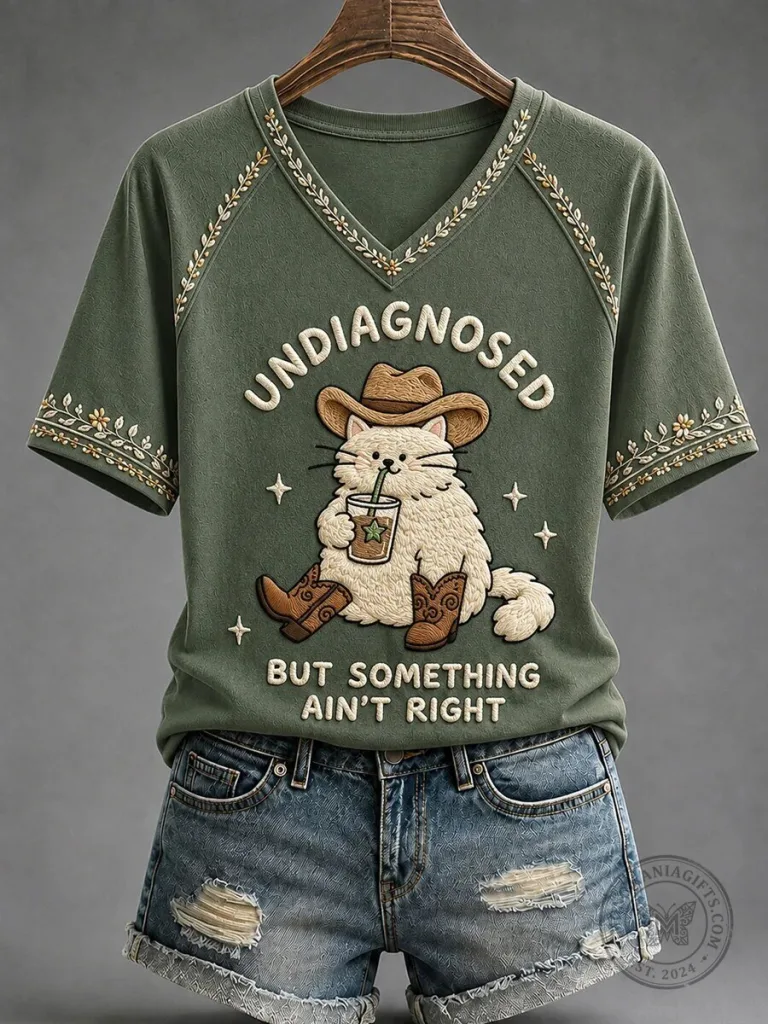 Funny Mental Health Shirt Undiagnosed But Something Ain't Right Cat T-Shirt 18 Funny Mental Health Shirt Undiagnosed But Something Ain't Right Cat T-Shirt