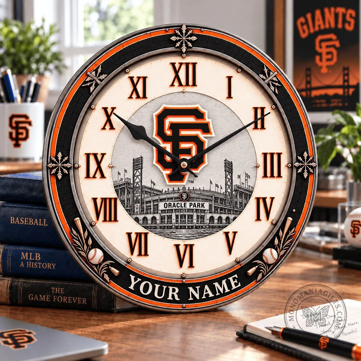 San Francisco Giants Oracle Park Roman Numeral Round Wall Clock