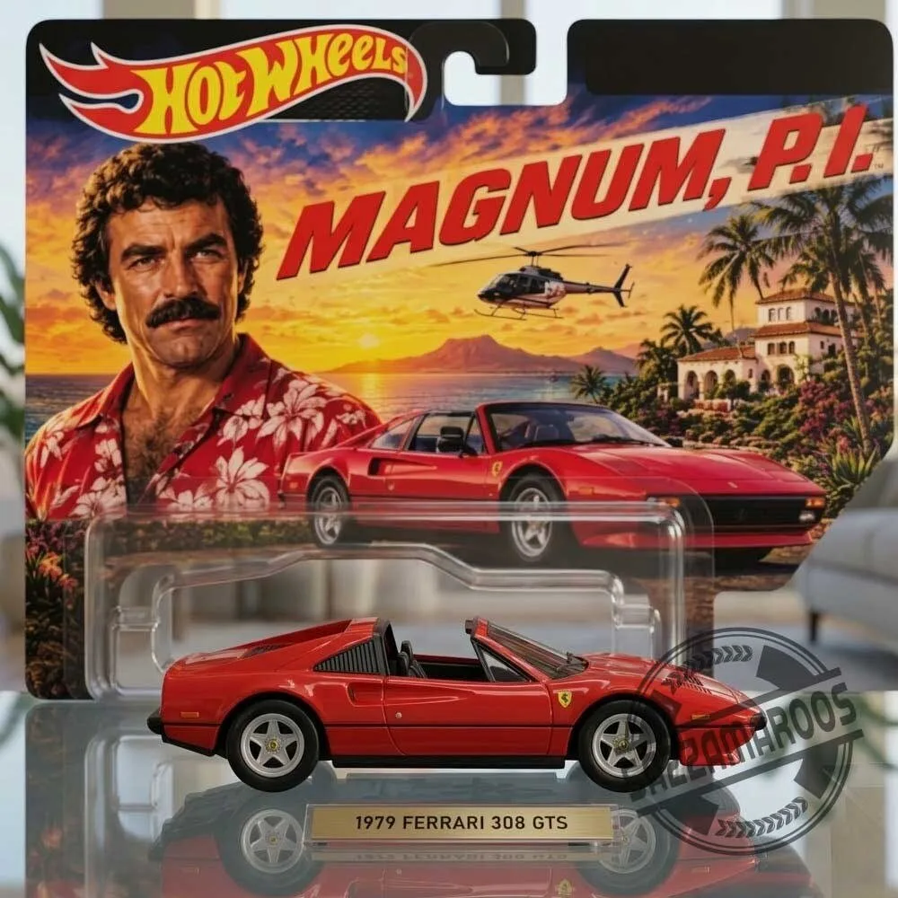 Hot Wheels Retro Entertainment Magnum P.I. 1979 Ferrari 308 GTS Die-Cast 5 Hot Wheels Retro Entertainment Magnum P.I. 1979 Ferrari 308 GTS Die-Cast