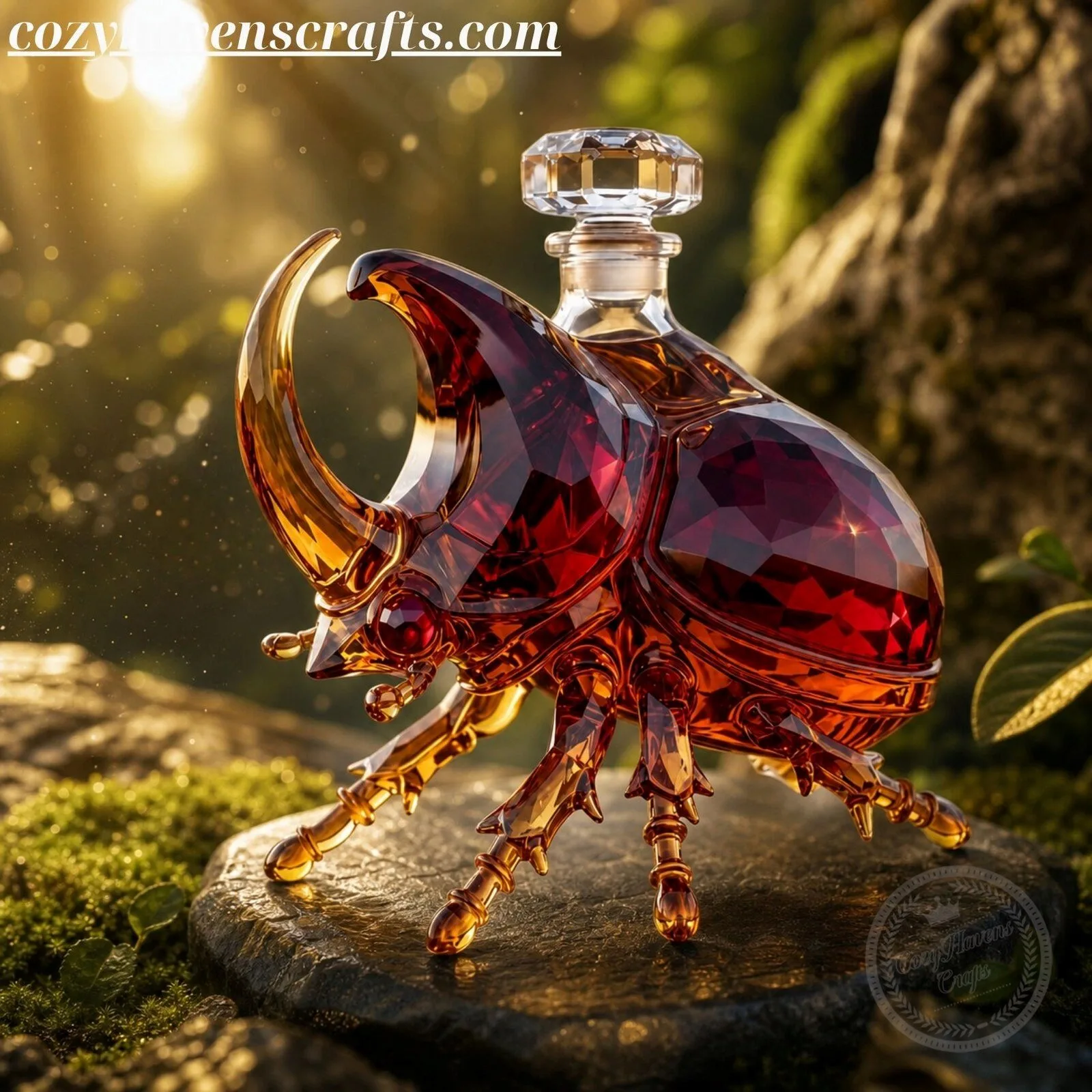 Rhinoceros Beetle Whiskey Decanter Bottle 4 Rhinoceros Beetle Whiskey Decanter Bottle
