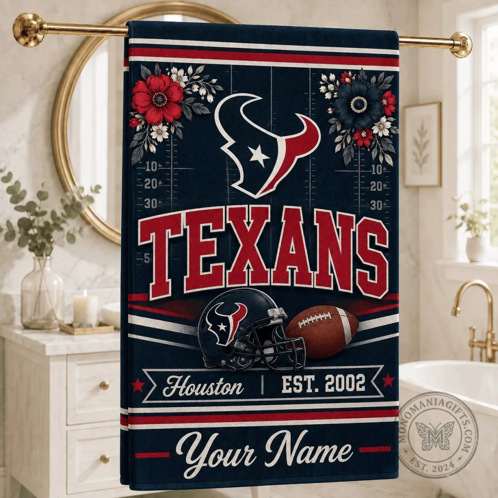 Houston Texans NFL Football Team Personalized Bath Towel Houston Texans NFL Football Team Personalized Bath Towel