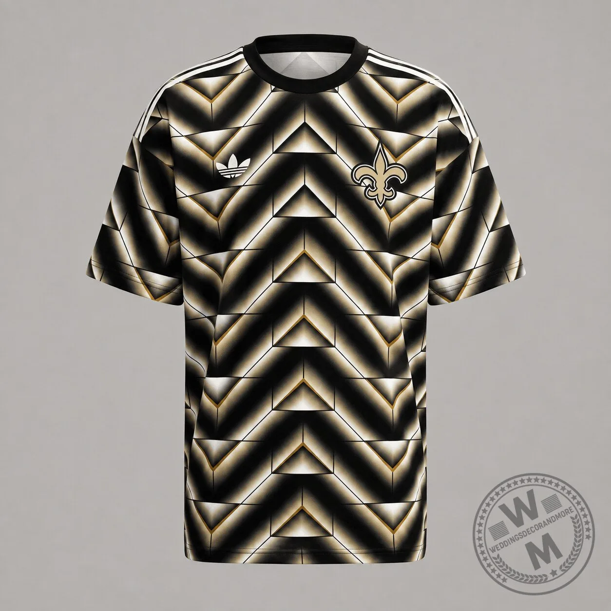 New Orleans Saints NFL Adidas Retro Geometric Pattern Football Jersey