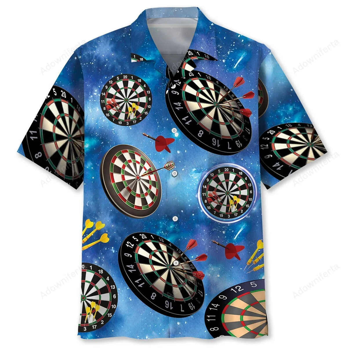 Darts Game Galaxy Space Pattern Hawaiian Shirt