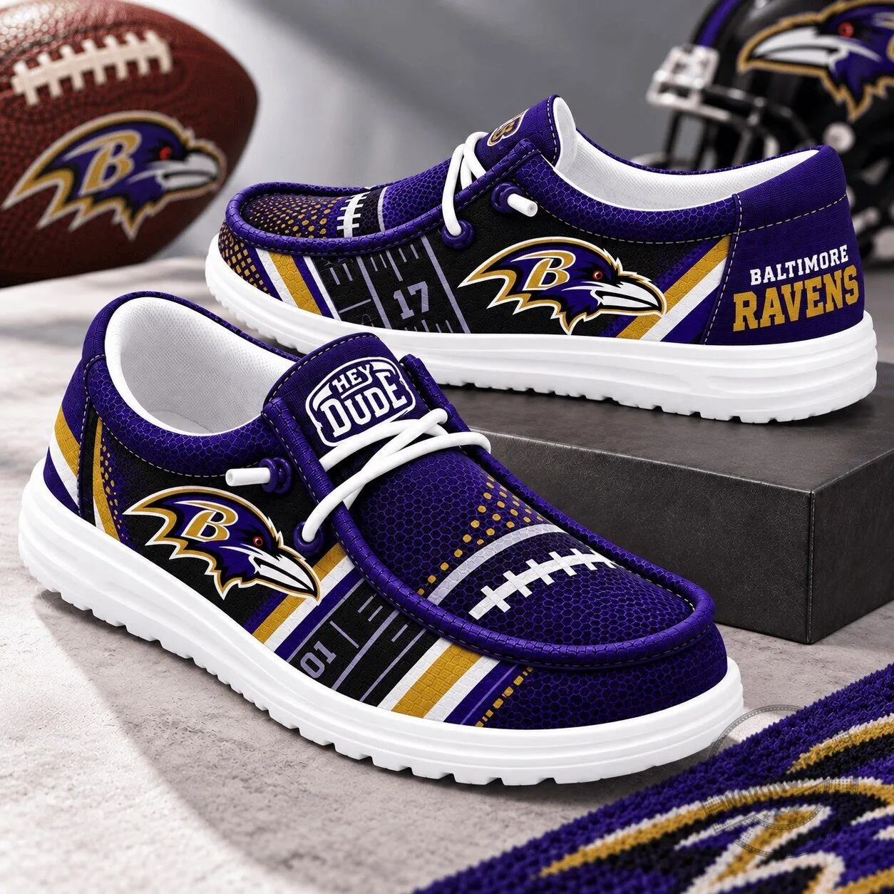Baltimore Ravens Football Team Logo Fan Loafer Shoes 1 Baltimore Ravens Football Team Logo Fan Loafer Shoes