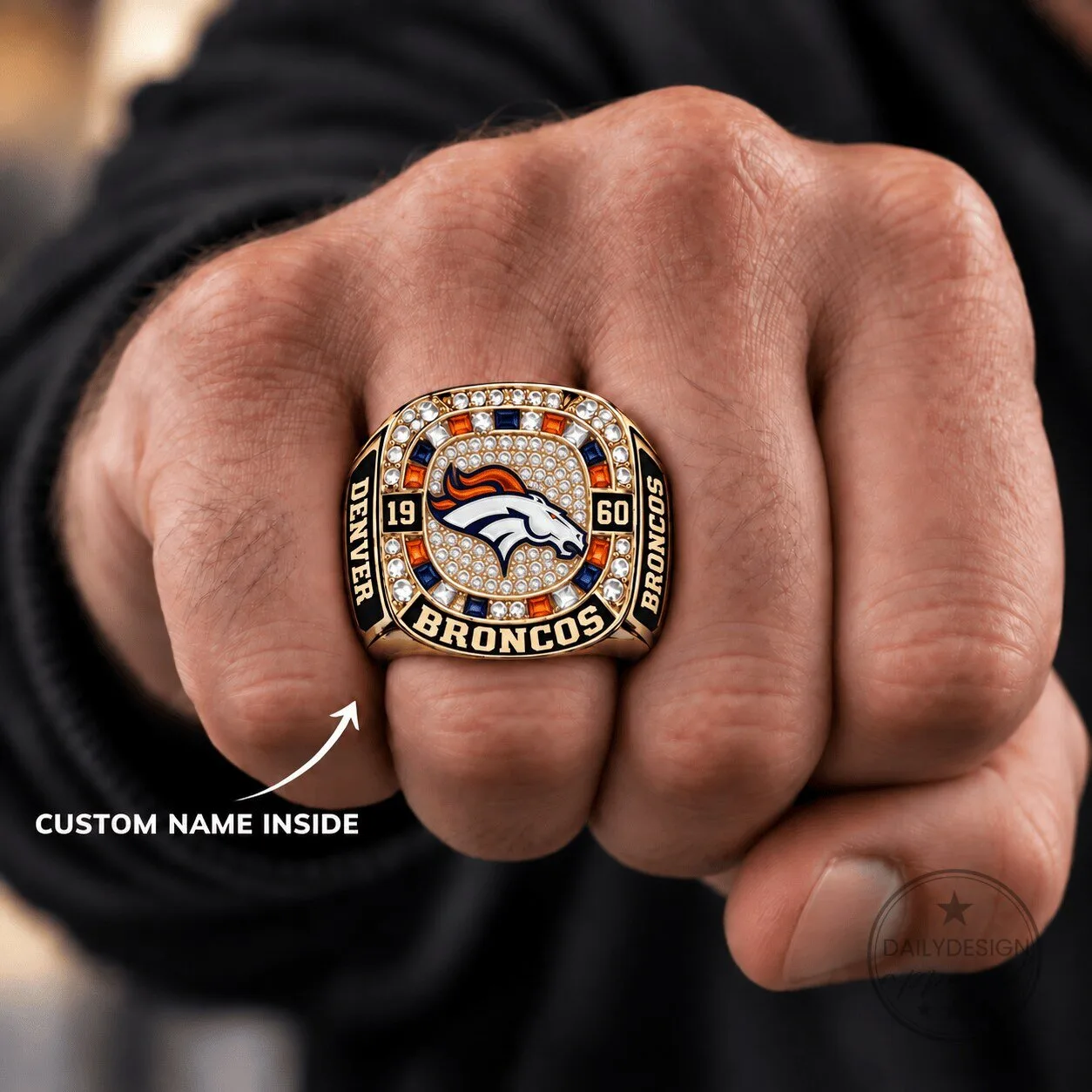 Denver Broncos Super Bowl Championship Ring with Custom Engraving