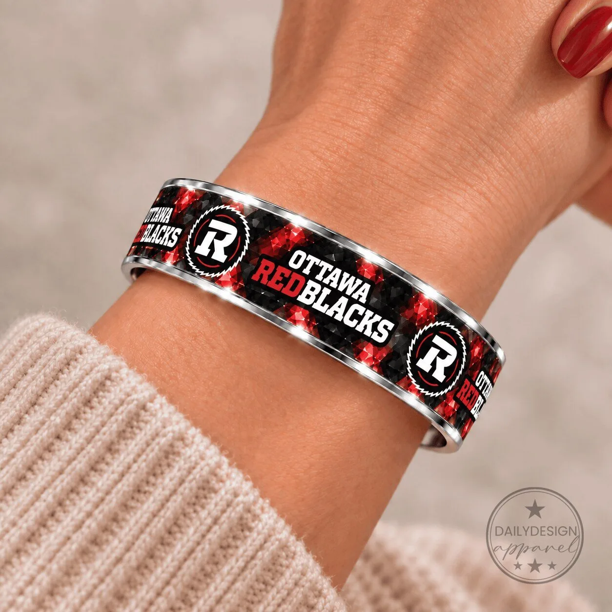 Ottawa Redblacks Canadian Football League Team Logo Bracelet