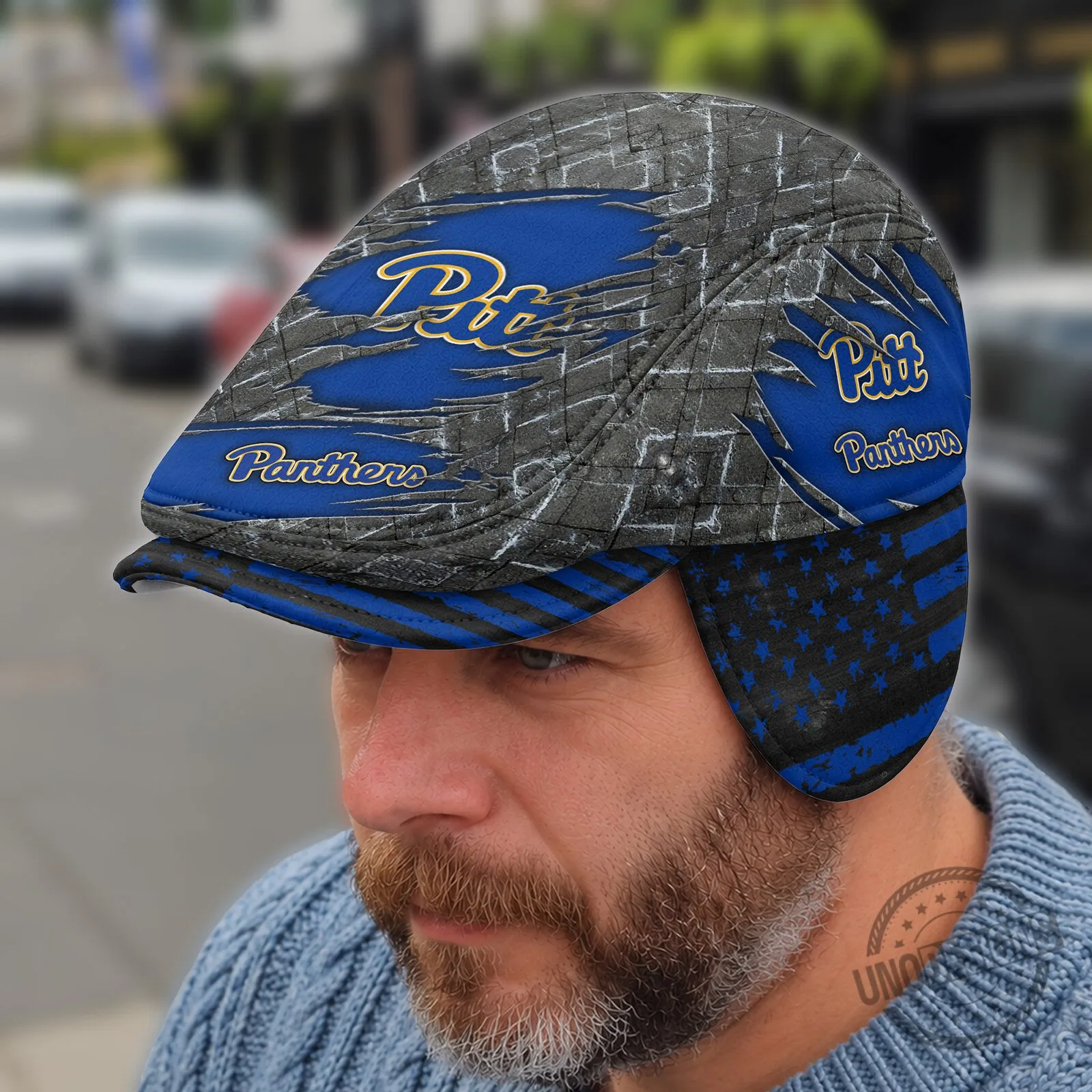 Pittsburgh Panthers NCAA Flat Cap with Foldable Ear Flaps