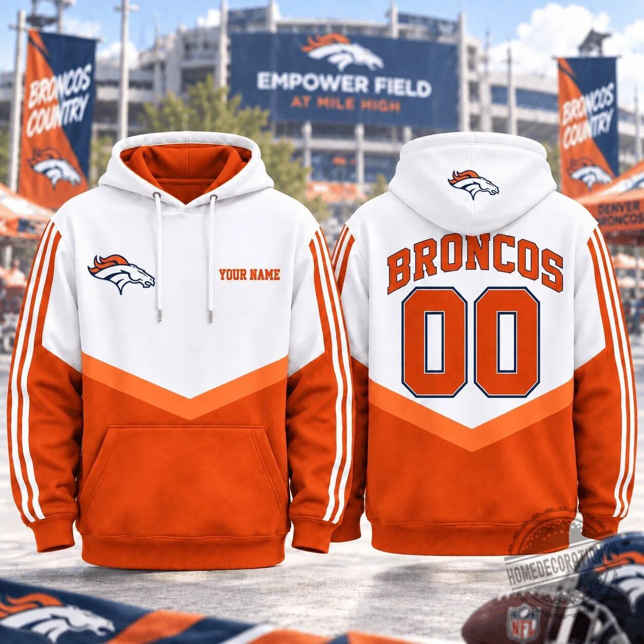 Denver Broncos Personalized Football Team Fan Gear Hoodie