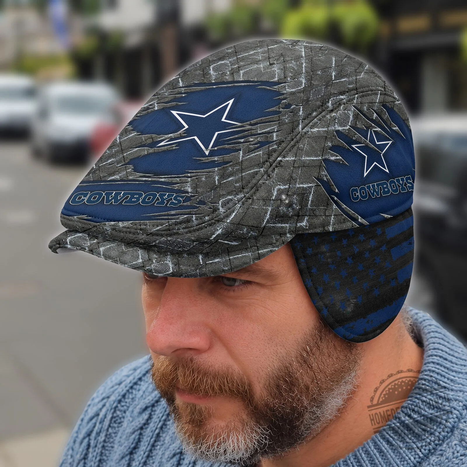 Dallas Cowboys National Football League Flat Cap with Foldable Ear Flaps