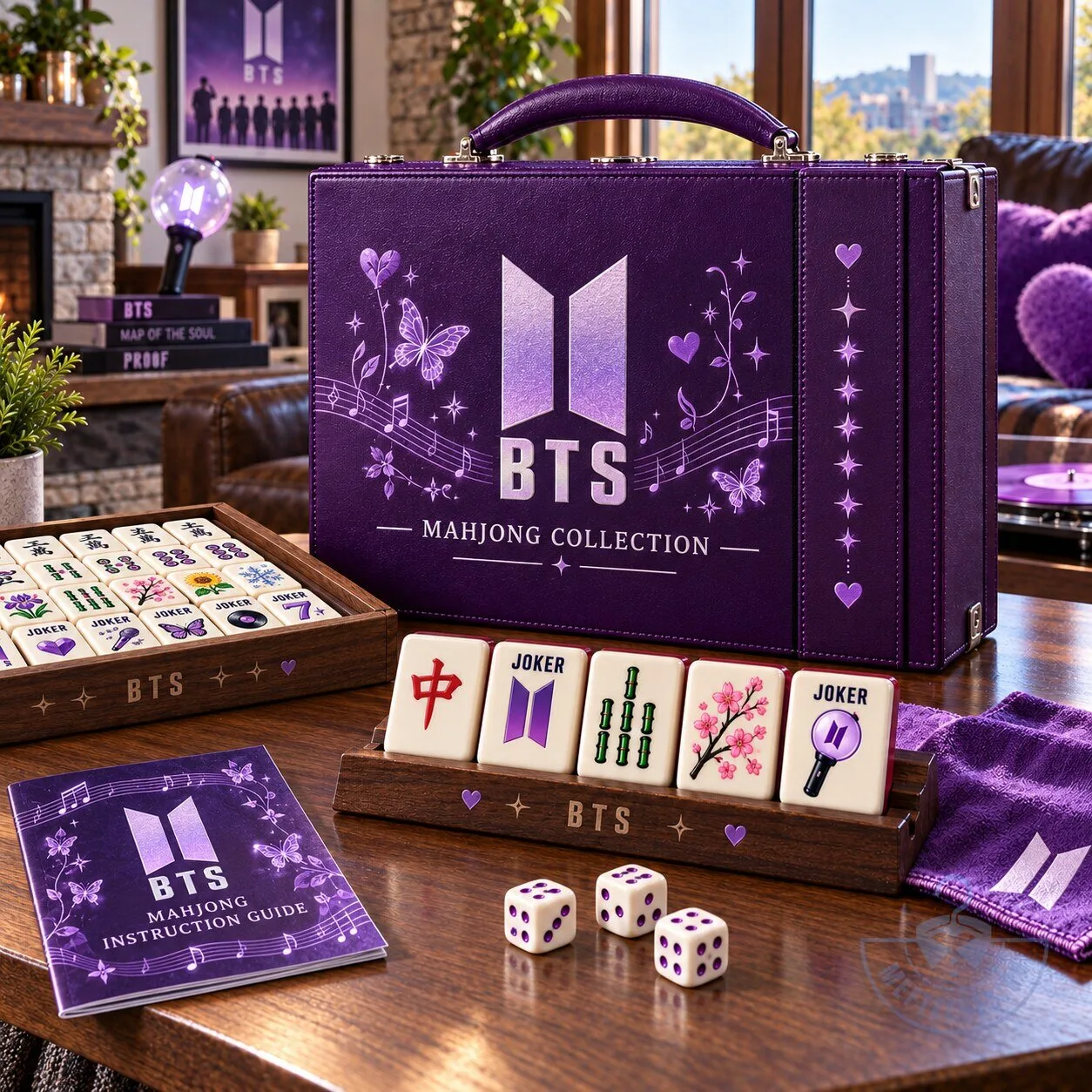 BTS Mahjong Game Set with Storage Case