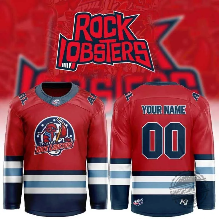 Athens Rock Lobsters Red Ice Hockey Team Fan Jersey