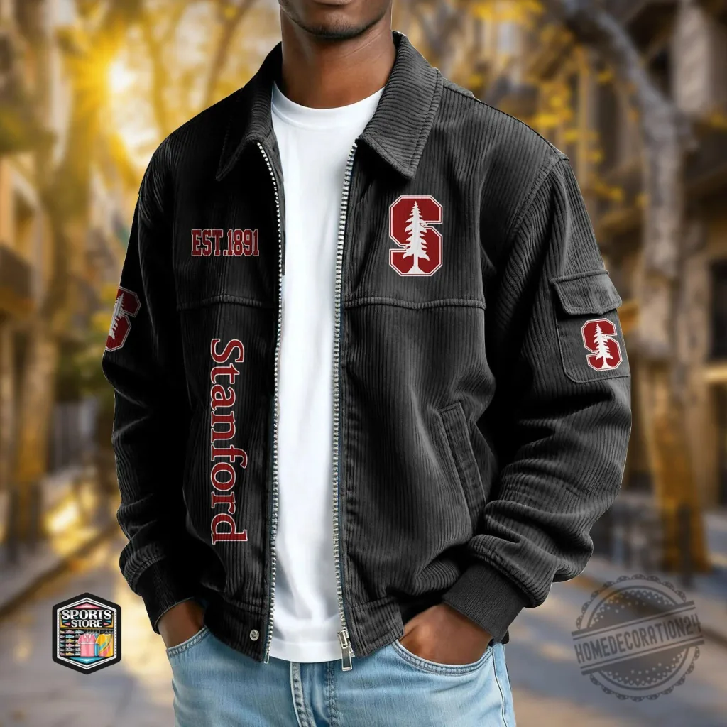 Stanford Cardinal Corduroy Jacket with Embroidered Logo