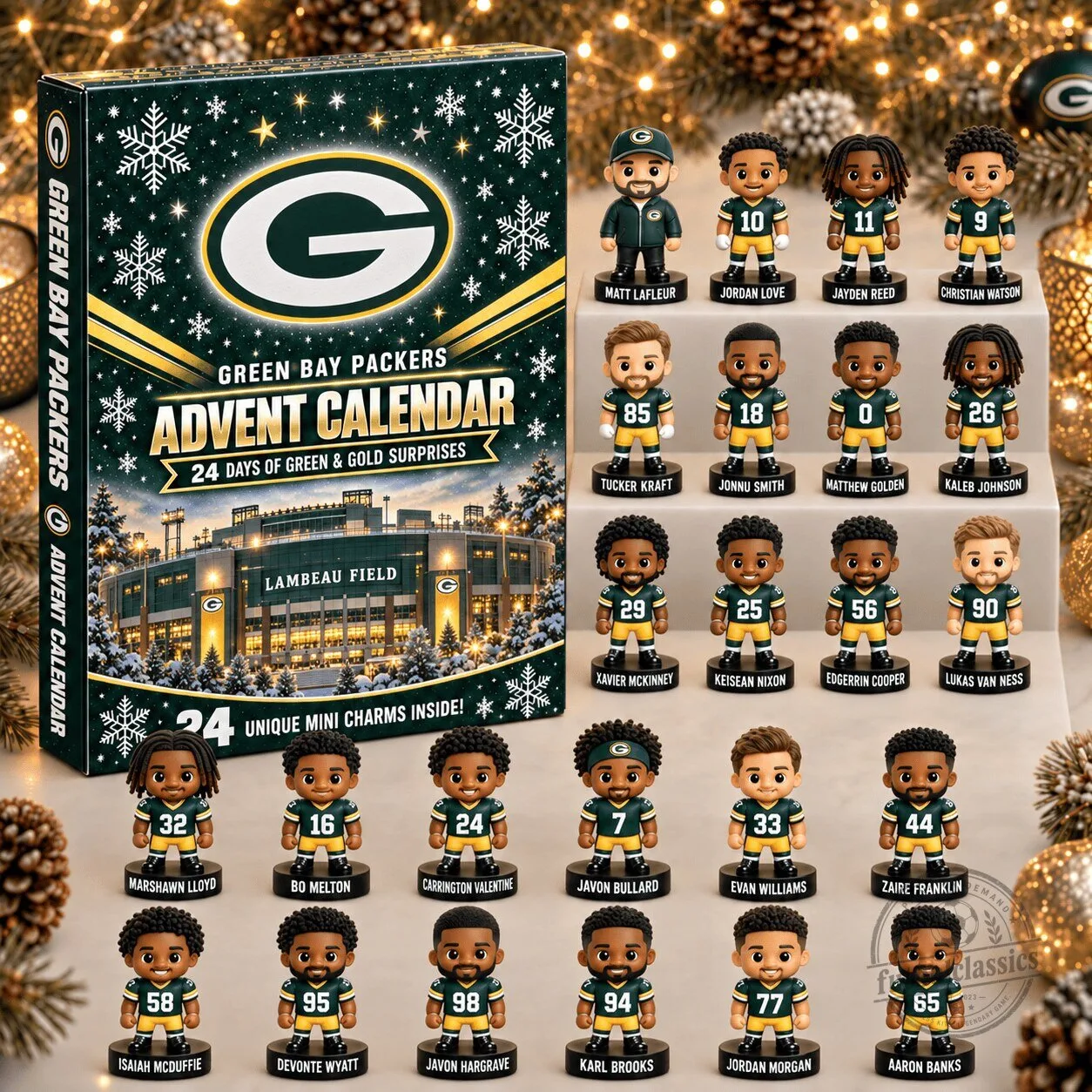 Green Bay Packers 24 Days of Green and Gold Surprises Advent Calendar