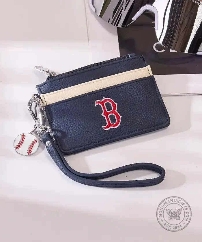 Boston Red Sox Baseball Card Holder Wallet with Baseball Charm 19 Boston Red Sox Baseball Card Holder Wallet with Baseball Charm