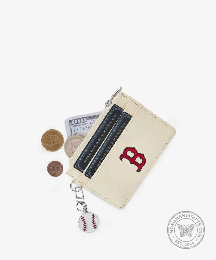 Boston Red Sox Baseball Card Holder Wallet with Baseball Charm 25 Boston Red Sox Baseball Card Holder Wallet with Baseball Charm