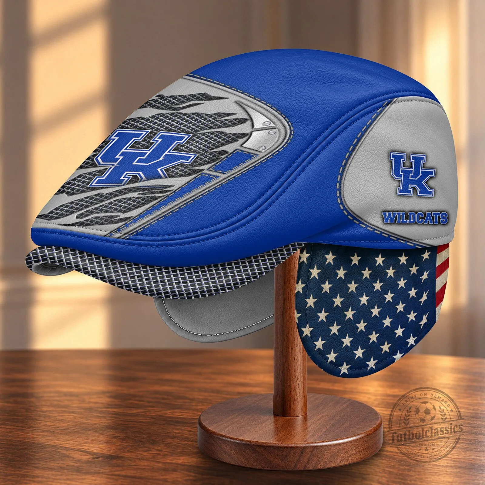 Kentucky Wildcats NCAA Flat Cap Hat with Foldable Ear Flaps