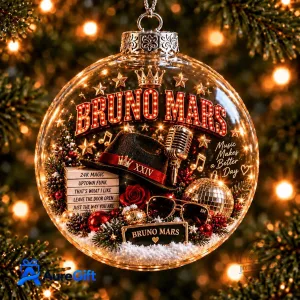 Bruno Mars The Romantic Tour Christmas Tree Ornament