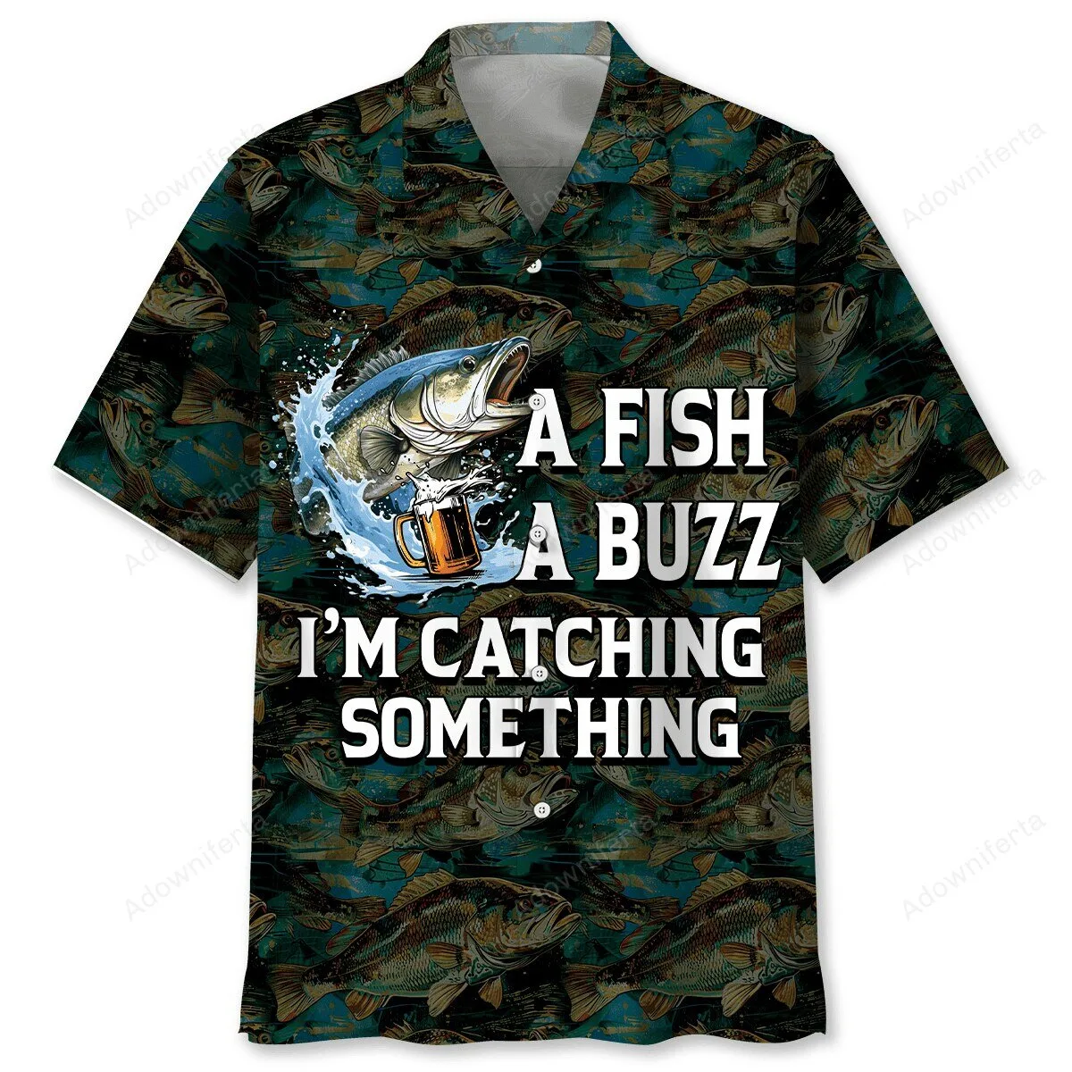 Fishing A Fish A Buzz I'm Catching Something Bass Fish Hawaiian Shirt