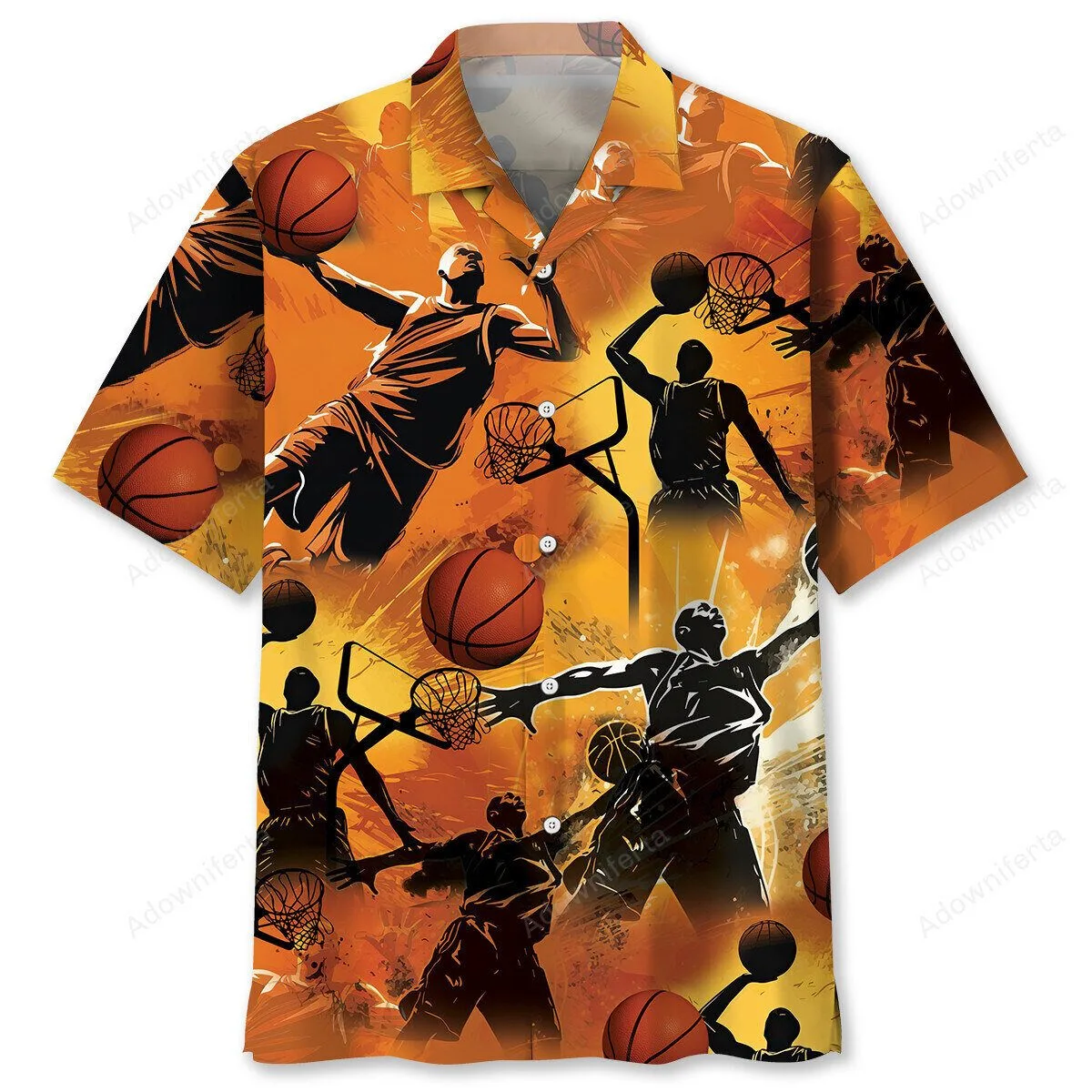 Basketball Players Slam Dunk Action Hawaiian Shirt