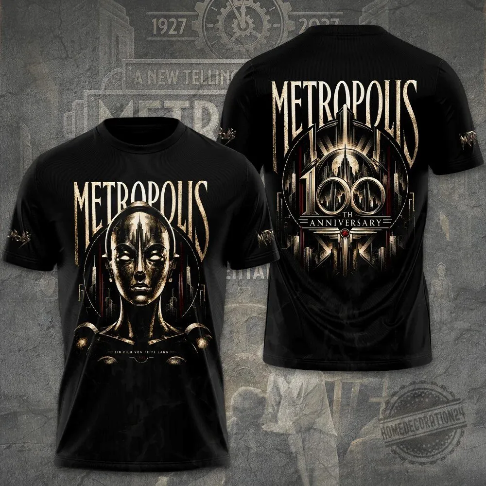 Metropolis 100th Anniversary Movie Poster Art Black T-Shirt