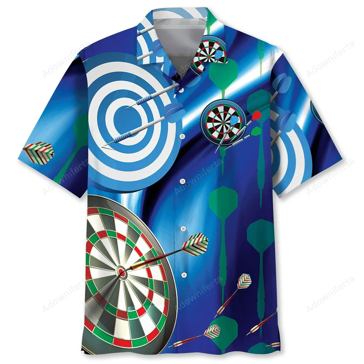 Darts Game Target Board Bullseye Player Hawaiian Shirt