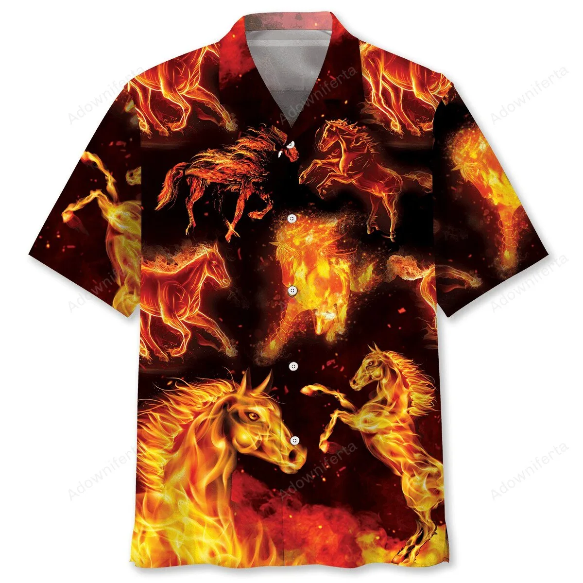 Fiery Horse Spirit Animal Hawaiian Shirt
