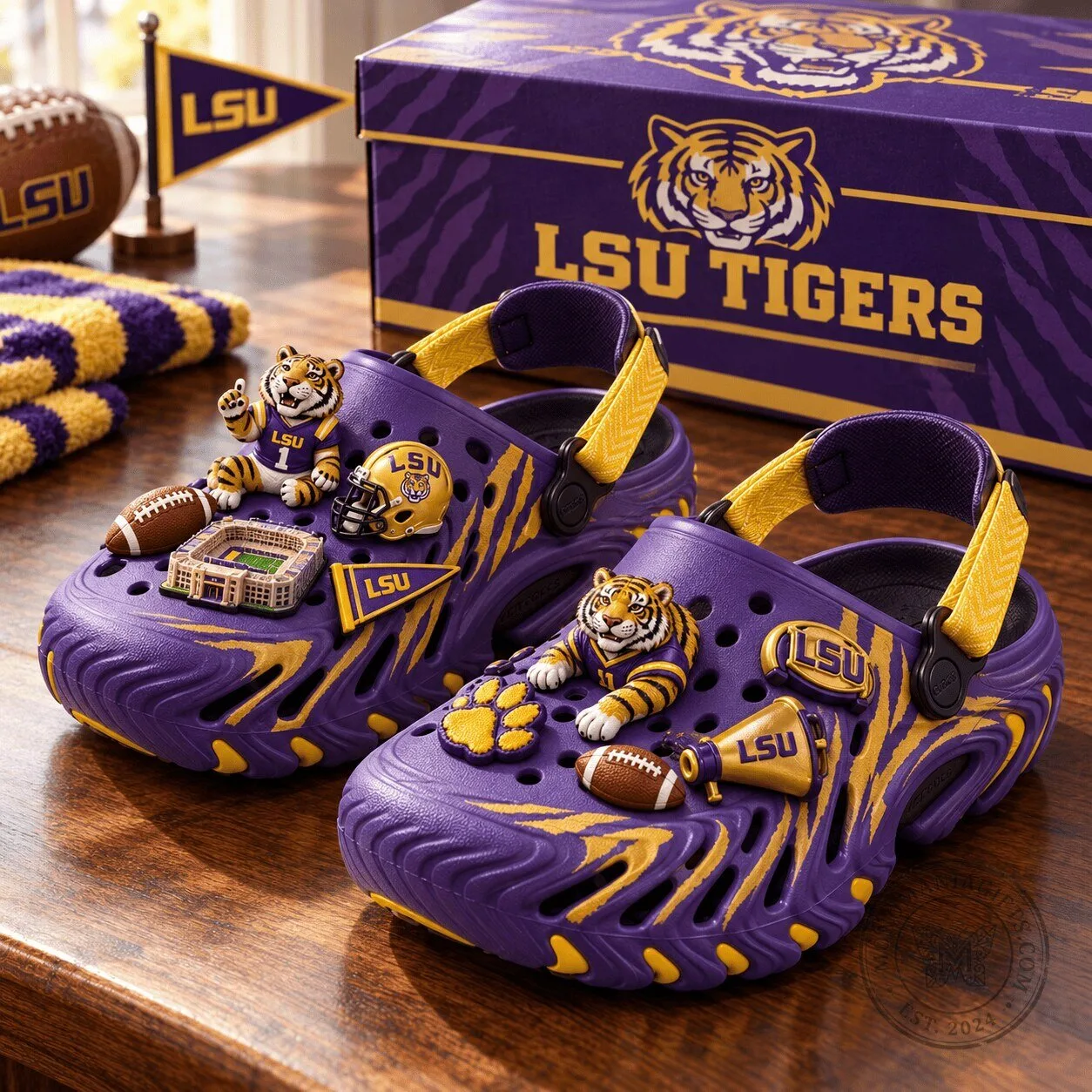 Louisiana State University Tigers Purple and Gold Fan Crocs Clogs 1 Louisiana State University Tigers Purple and Gold Fan Crocs Clogs