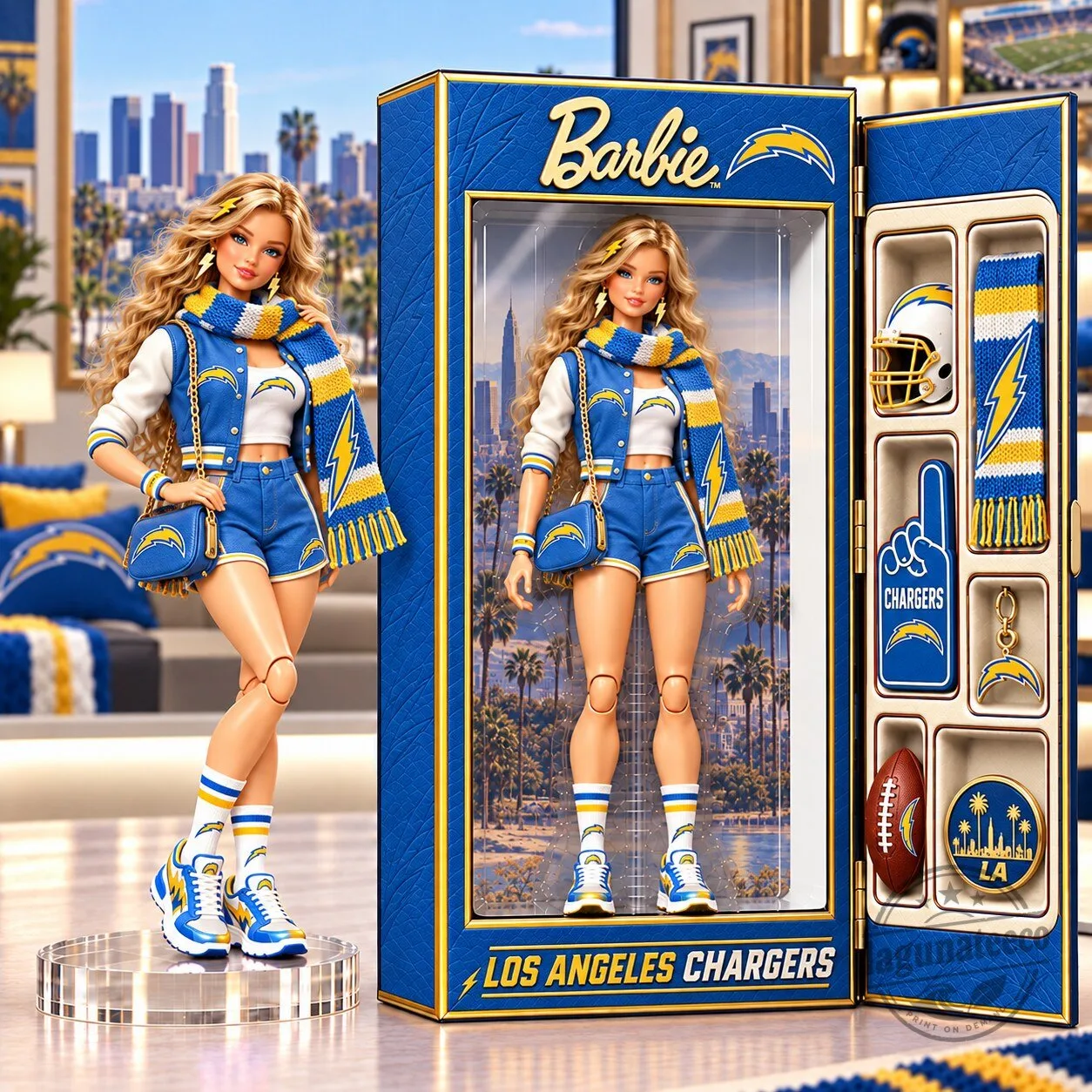 Barbie Los Angeles Chargers Collectible Fashion Doll with Accessories