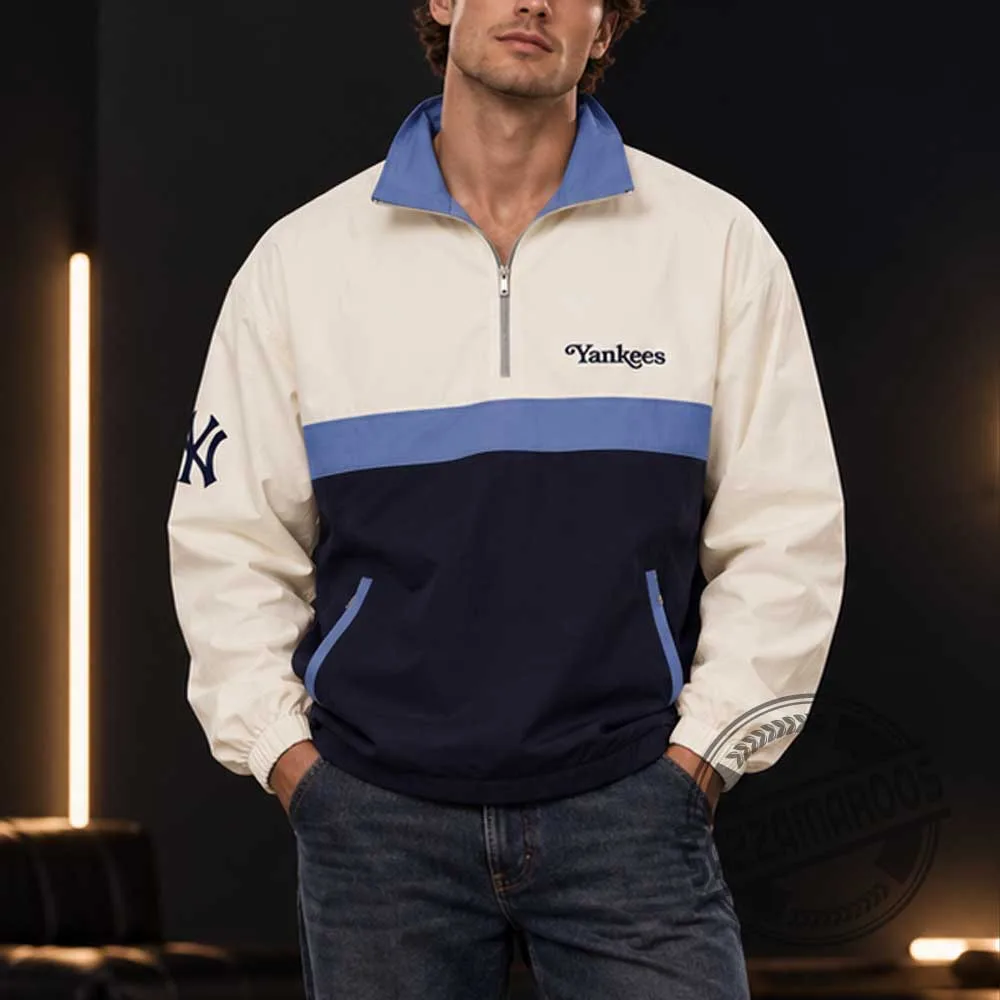 New York Yankees New York or Nowhere Colorblock Half-Zip Sweatshirt (2) New York Yankees New York or Nowhere Colorblock Half-Zip Sweatshirt – image 2 of 4
