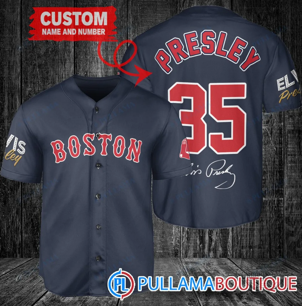 Boston Red Sox Baseball Elvis Presley Personalized Jersey