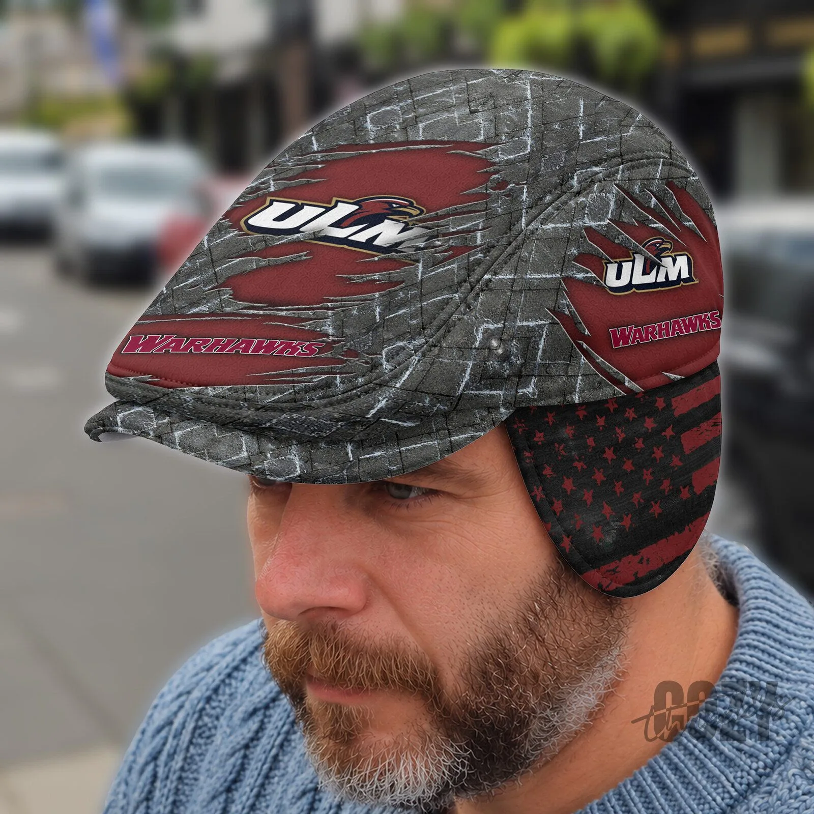 Louisiana-Monroe Warhawks NCAA Flat Cap with Foldable Ear Flaps