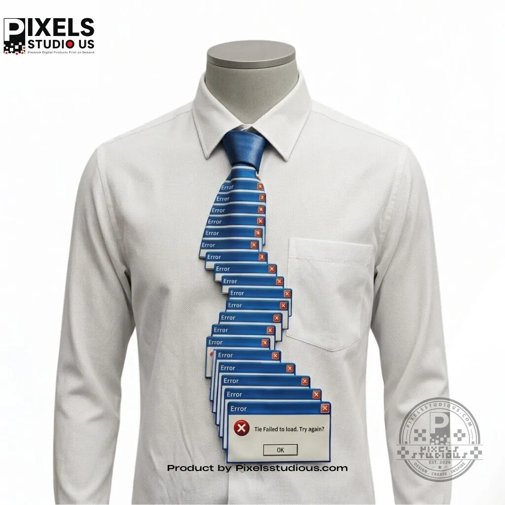 Funny Computer Error Message Novelty Tie